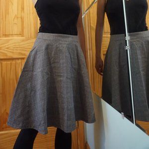 Knee-Length Grey Flared Skirt (faint shimmer)